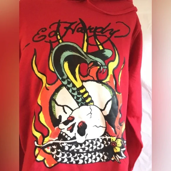 Ed Hardy Red Skull Graphic Sweater